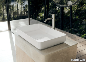 MIENA NATURE PROTECT - Countertop rectangular enamelled steel washbasin _ Kaldewei