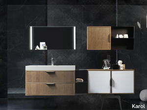 MUTEVOLE 08 - Wall-mounted vanity unit with drawers _ Karol