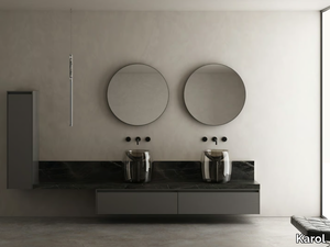 TOSCA 01 - Double wall-mounted porcelain stoneware vanity unit _ Karol