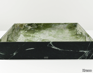 BLESSED SQUARE - Countertop square marble washbasin _ Kreoo