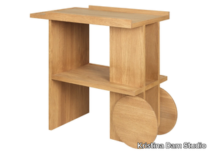 AXIS - Oak high side table with castors _ Kristina Dam Studio