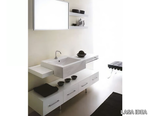 MARIPOSA 21 - Low floorstanding wooden bathroom cabinet with drawers _ LASA IDEA