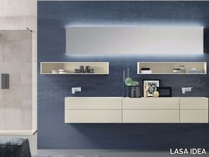 SYN 08 - Double wall-mounted vanity unit with mirror _ LASA IDEA