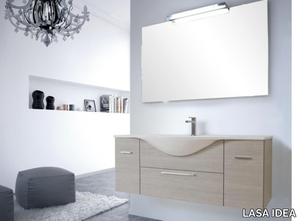 VANITY 06 - Single wall-mounted vanity unit with drawers _ LASA IDEA