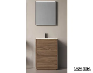 MAKE 34 - Wooden vanity unit with integrated washbasin _ LASA IDEA