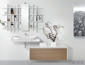 METROPOLIS 06 - Wall-mounted wooden vanity unit _ LASA IDEA