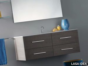 THAIS 12 - Single wall-mounted vanity unit with drawers _ LASA IDEA