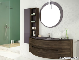 FREEDOM FC04 - Single wall-mounted HPL vanity unit with mirror _ LEGNOBAGNO