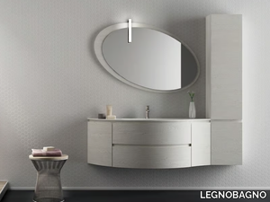 FREEDOM FC02 - Single wall-mounted HPL vanity unit with mirror _ LEGNOBAGNO