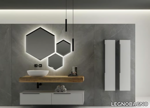 LIFE 12 - Single wall-mounted vanity unit with cabinets _ LEGNOBAGNO