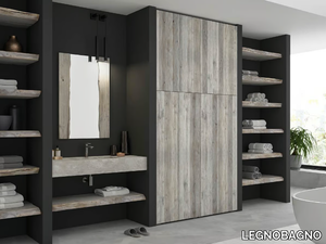 LIFE 16 - Single wall-mounted vanity unit with mirror _ LEGNOBAGNO