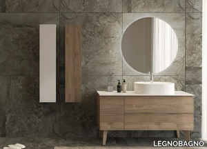 FREEDOM FL01 - Wooden vanity unit with mirror _ LEGNOBAGNO