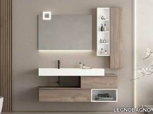 FREEDOM FL18 - Wall-mounted wooden vanity unit with cabinets _ LEGNOBAGNO