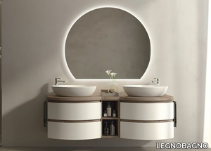 FREEDOM FC08 - Double wooden vanity unit with mirror _ LEGNOBAGNO