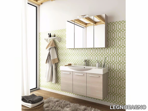 MANHATTAN M14 - Wall-mounted wooden vanity unit with doors _ LEGNOBAGNO