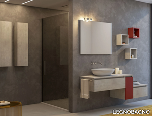 URBAN COMPONIBILE 15 - Wall-mounted vanity unit with drawers _ LEGNOBAGNO