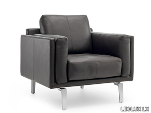 LX679 - Leather armchair with armrests _ LEOLUX LX