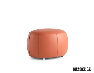 LX99P - Upholstered round leather pouf _ LEOLUX LX