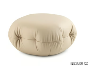 LXZ06 - Upholstered square leather pouf _ LEOLUX LX