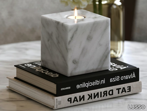 CASSINI - Carrara marble candle holder _ LUSSO