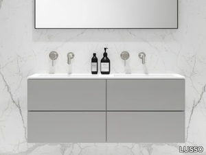 CELARE - Double wall-mounted wooden vanity unit with drawers _ LUSSO