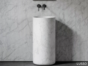 DESIGNO - Freestanding round Carrara marble washbasin _ LUSSO