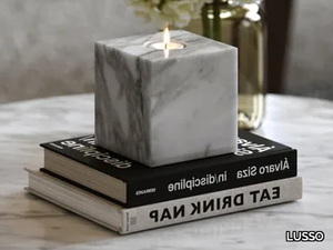 CASSINI - Arabescato marble candle holder _ LUSSO