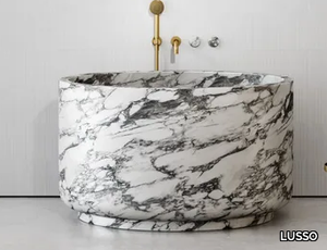 MINOTTI - Freestanding round Arabescato marble bathtub _ LUSSO