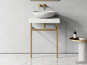 LOMAZZO - Single Carrara marble washbasin countertop _ LUSSO