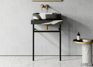 LOMAZZO - Single Panda marble washbasin countertop _ LUSSO