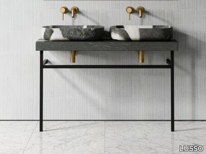 LOMAZZO - Double Panda marble washbasin countertop _ LUSSO