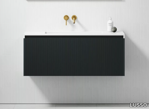 LUV - Wall-mounted wooden vanity unit with drawers _ LUSSO