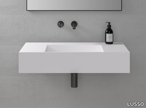 PRISMA - Wall-mounted single rectangular Resin Stone washbasin _ LUSSO
