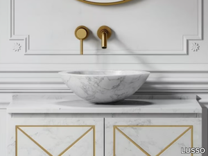 SALA - Countertop round Carrara marble washbasin _ LUSSO