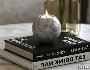 SELETTI - Arabescato marble candle holder _ LUSSO