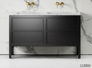 STRATFORD - Floor-standing wooden vanity unit with drawers with integrated washbasin _ LUSSO