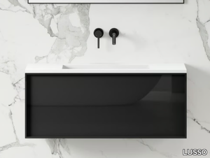 VITA - Wooden vanity unit with drawers and integrated washbasin _ LUSSO