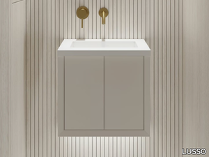 VOLINI - Single Resin Stone vanity unit with integrated washbasin _ LUSSO