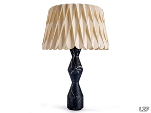 LOLA LUX - Handmade wood veneer and natural stone table lamp _ LZF