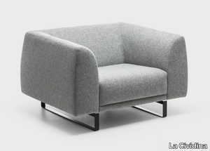 TAILOR - Sled base fabric armchair _ La Cividina
