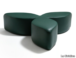 TRIO - Upholstered leather pouf _ La Cividina