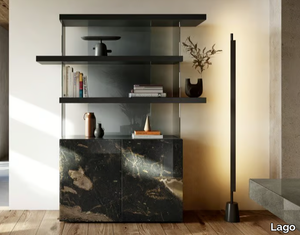 AIR - 1464 - Open freestanding marble bookcase _ Lago