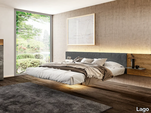 FLUTTUA 1611 - Double bed with integrated nightstands _ Lago