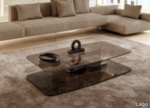 LAYERS - Rectangular glass coffee table _ Lago