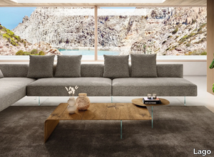 LEAN - Rectangular wood and glass coffee table _ Lago