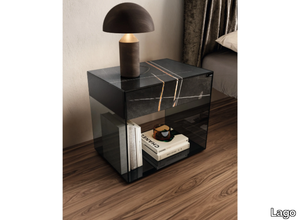 UPGLASS - Rectangular bedside table with drawers _ Lago