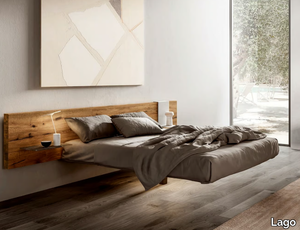 FLUTTUA WILDWOOD - Suspended wooden double bed _ Lago