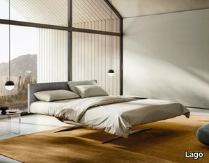 STEEL BED FREESTANDING - Double bed with upholstered headboard _ Lago