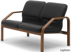 WOODLINE - Multi-layer wood and fabric small sofa _ Leyform