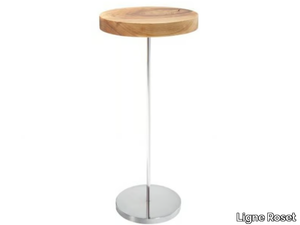 CHANTERELLE - Round walnut high side table _ Ligne Roset